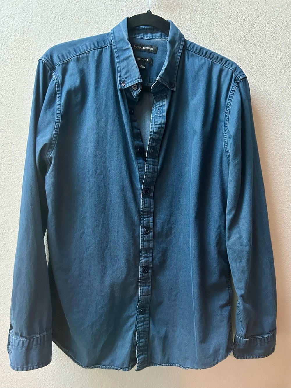 Banana Republic Slim Fit Button Down Shirt Men’s Large Blue 100% Cotton